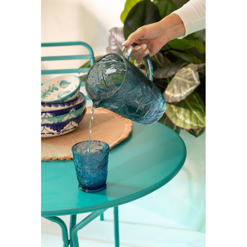 TABL JARD TRIPOD MET TURQ L (70x70x72cm) 