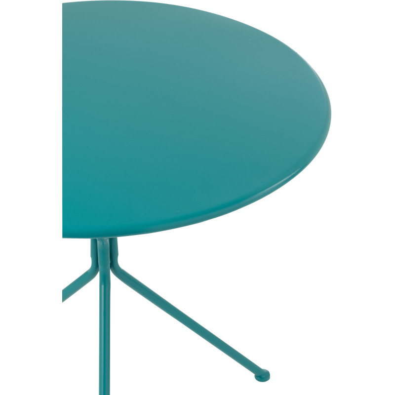 TABL JARD TRIPOD MET TURQ L (70x70x72cm) 