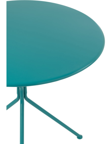 TABL JARD TRIPOD MET TURQ L (70x70x72cm) 