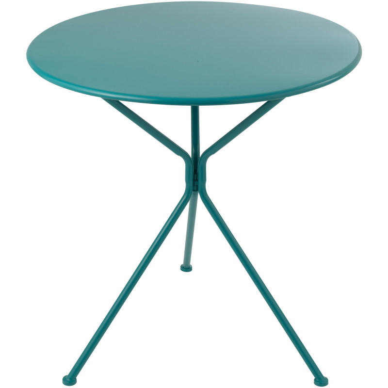 TABL JARD TRIPOD MET TURQ L (70x70x72cm) 