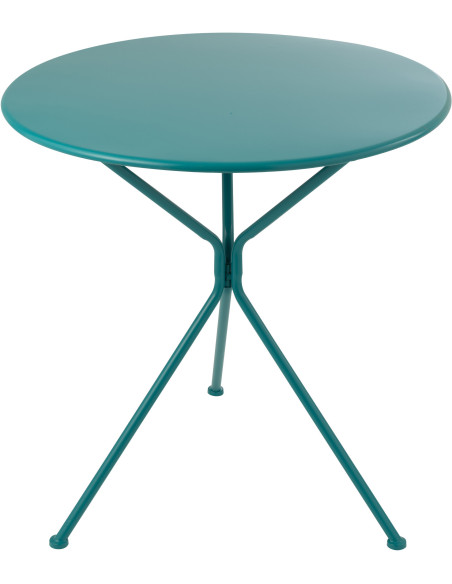 TABL JARD TRIPOD MET TURQ L (70x70x72cm) 