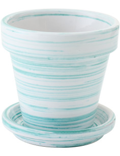 CACHEPOT CÉRAMIQUE MNT/BLA S (21x21x19cm) 