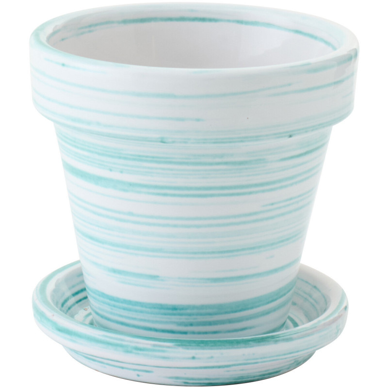 CACHEPOT CÉRAMIQUE MNT/BLA S (21x21x19cm) 