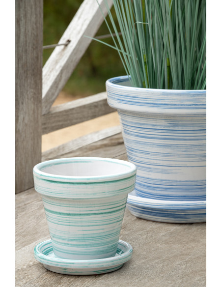 CACHEPOT CÉRAMIQUE MNT/BLA S (21x21x19cm) 