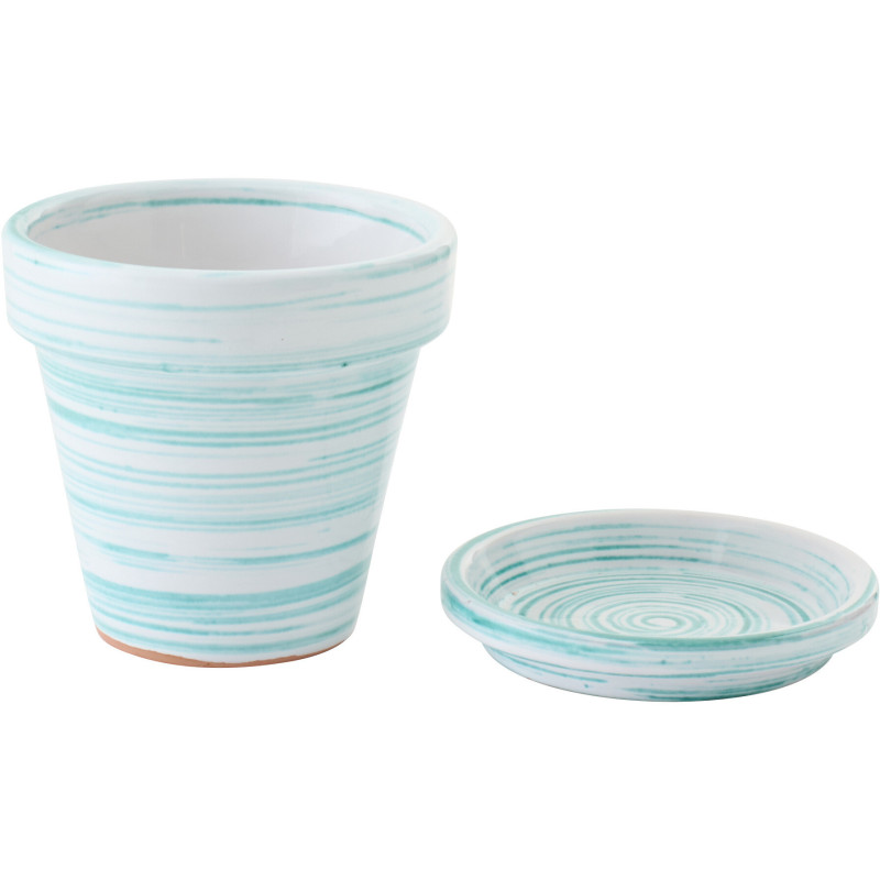 CACHEPOT CÉRAMIQUE MNT/BLA S (21x21x19cm) 