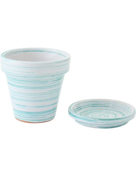 CACHEPOT CÉRAMIQUE MNT/BLA S (21x21x19cm) 