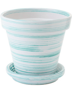 CACHEPOT CÉRAMIQUE MNT/BLA M (27x27x25cm) 