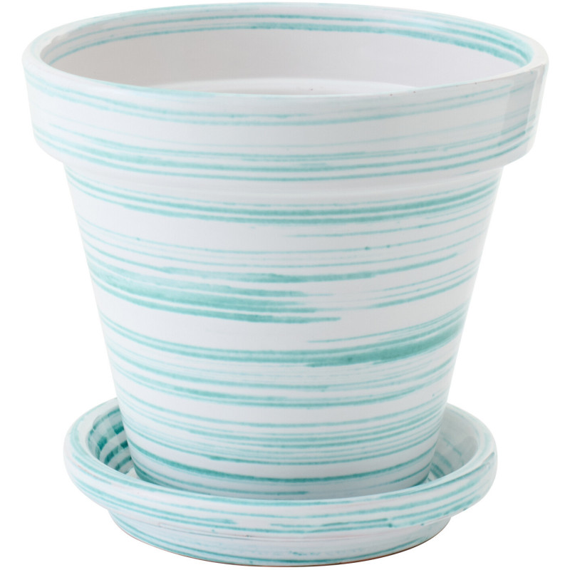 CACHEPOT CÉRAMIQUE MNT/BLA M (27x27x25cm) 