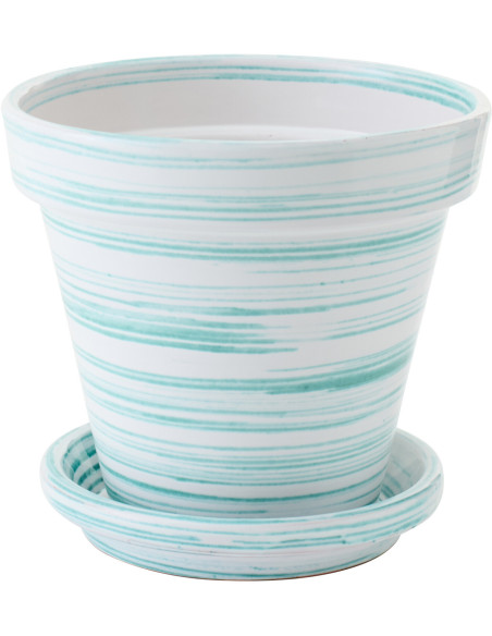 CACHEPOT CÉRAMIQUE MNT/BLA M (27x27x25cm) 