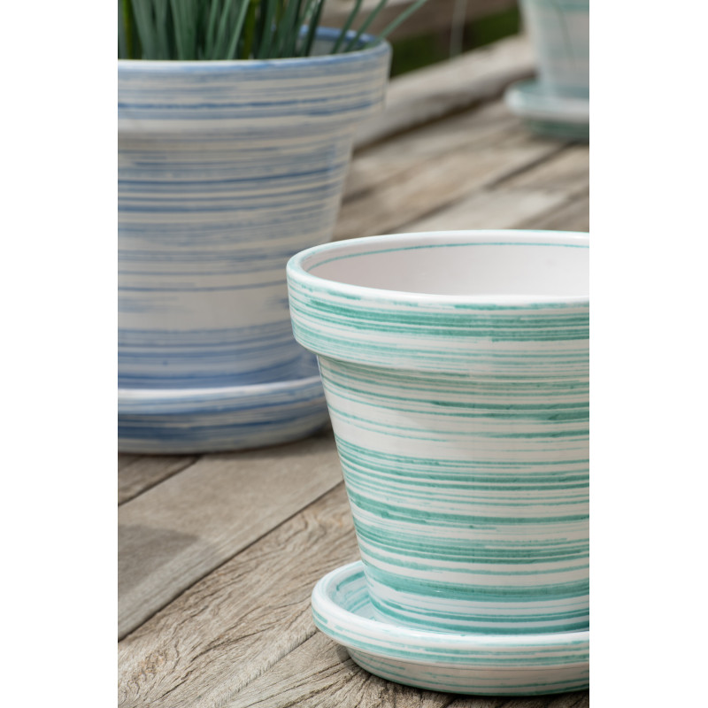 CACHEPOT CÉRAMIQUE MNT/BLA M (27x27x25cm) 