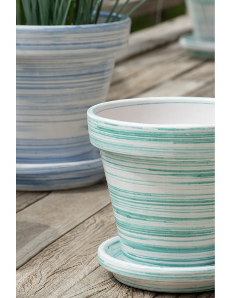 CACHEPOT CÉRAMIQUE MNT/BLA M (27x27x25cm) 