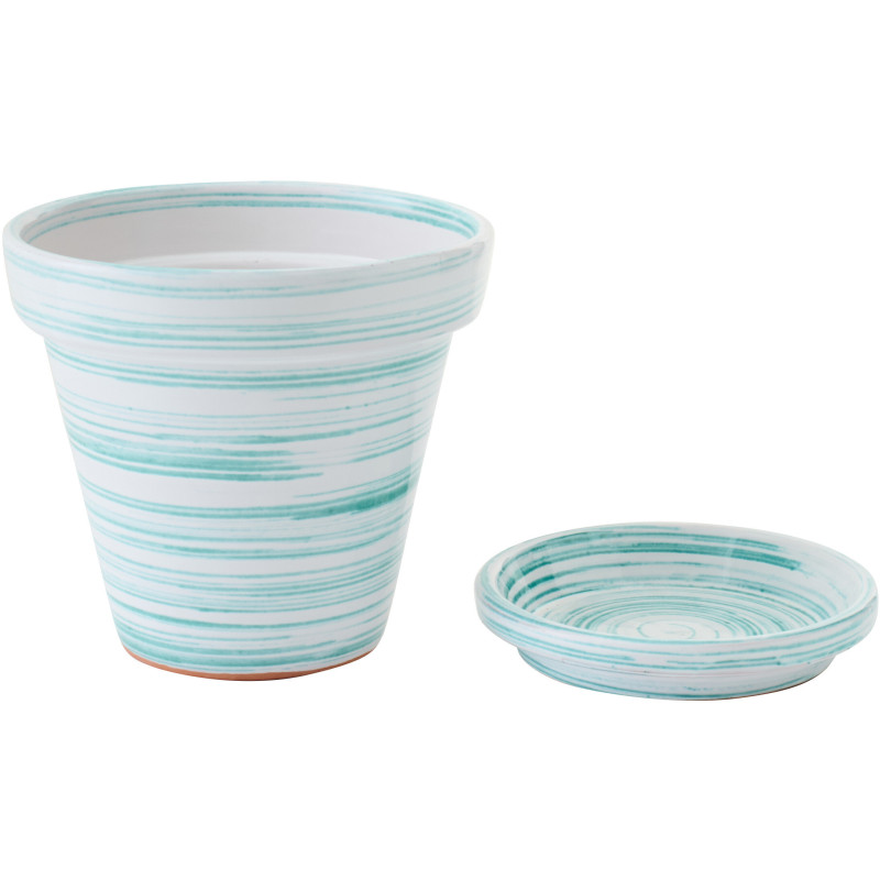 CACHEPOT CÉRAMIQUE MNT/BLA M (27x27x25cm) 