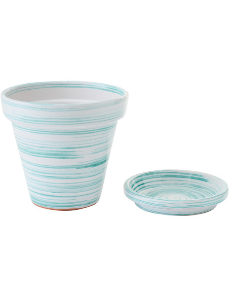 CACHEPOT CÉRAMIQUE MNT/BLA M (27x27x25cm) 