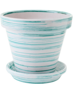 CACHEPOT CÉRAMIQUE MNT/BLA L (35x35x33cm) 