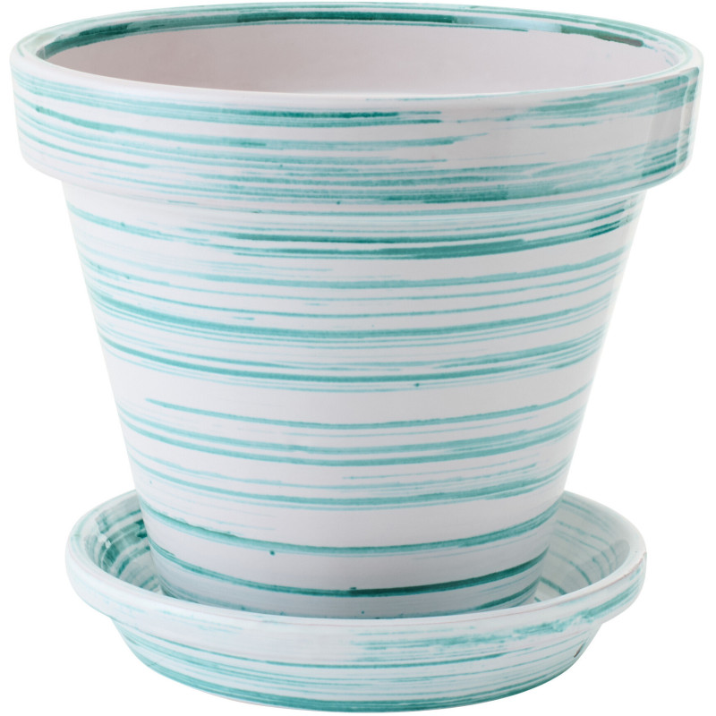 CACHEPOT CÉRAMIQUE MNT/BLA L (35x35x33cm) 