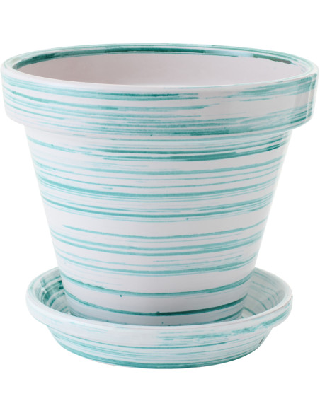 CACHEPOT CÉRAMIQUE MNT/BLA L (35x35x33cm) 