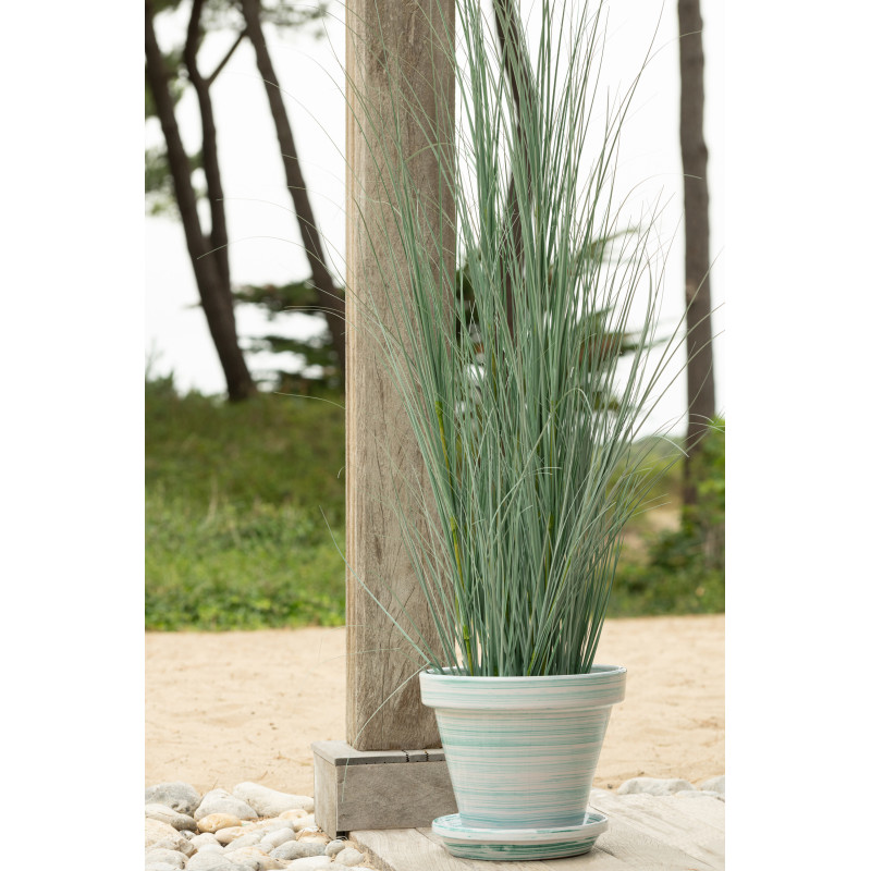 CACHEPOT CÉRAMIQUE MNT/BLA L (35x35x33cm) 