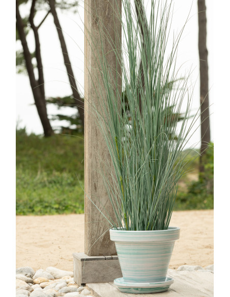 CACHEPOT CÉRAMIQUE MNT/BLA L (35x35x33cm) 