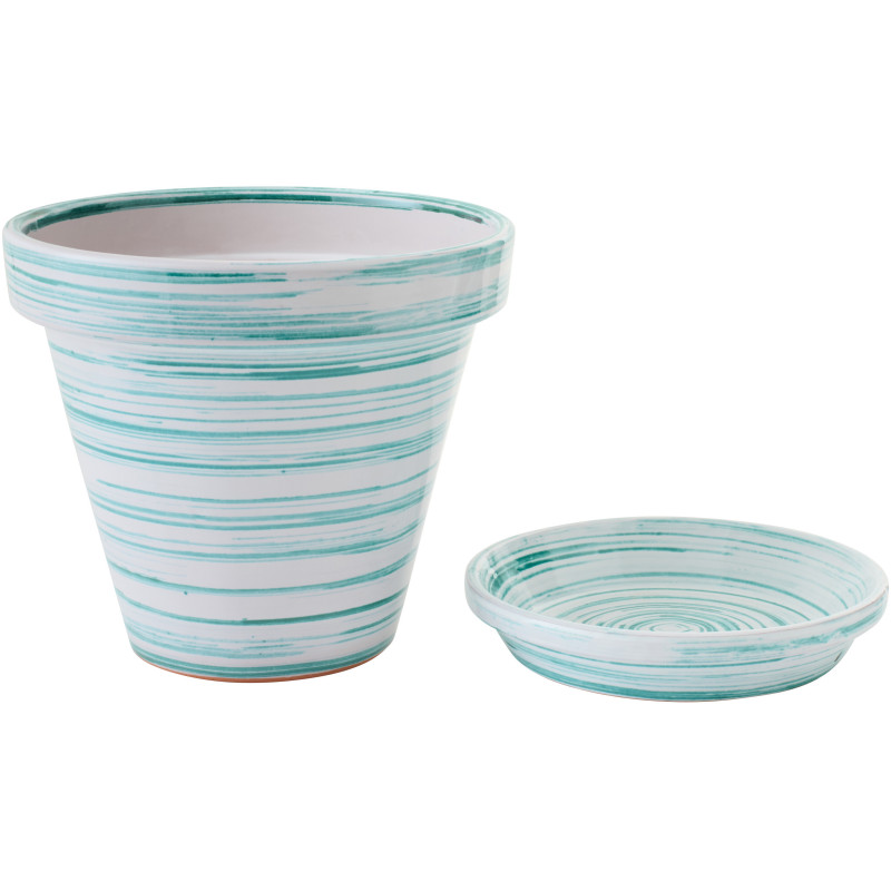 CACHEPOT CÉRAMIQUE MNT/BLA L (35x35x33cm) 