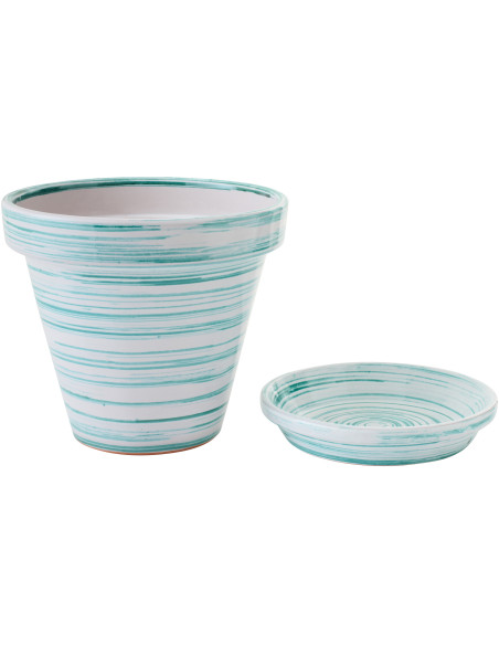 CACHEPOT CÉRAMIQUE MNT/BLA L (35x35x33cm) 