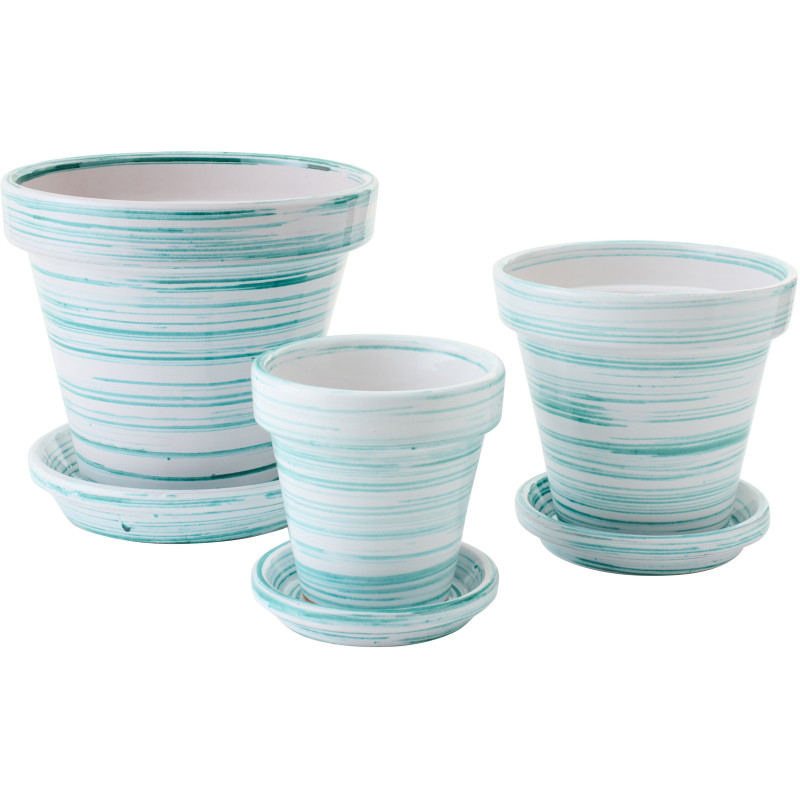 CACHEPOT CÉRAMIQUE MNT/BLA L (35x35x33cm) 