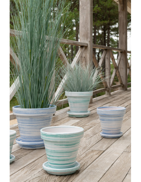 CACHEPOT CÉRAMIQUE MNT/BLA L (35x35x33cm) 