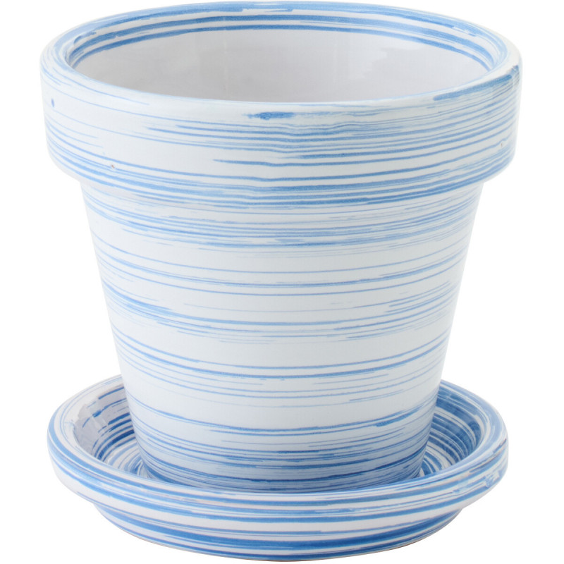 CACHEPOT CÉRAMIQUE BL/BLA S (21x21x19cm) 