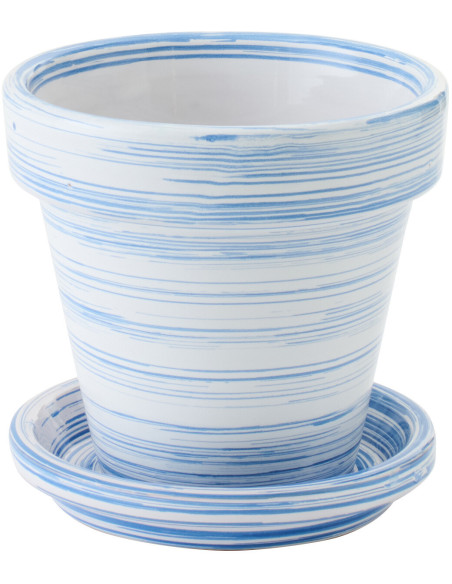 CACHEPOT CÉRAMIQUE BL/BLA S (21x21x19cm) 