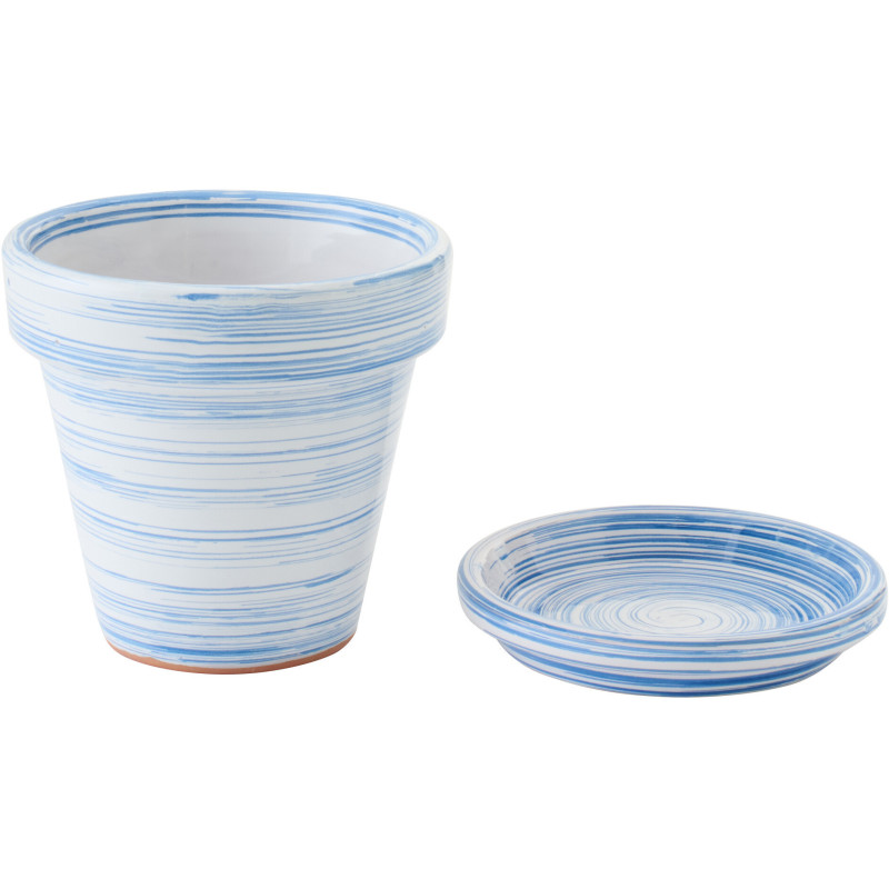 CACHEPOT CÉRAMIQUE BL/BLA S (21x21x19cm) 