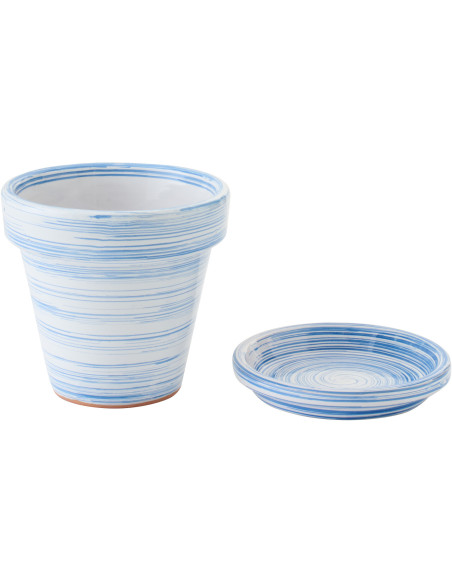 CACHEPOT CÉRAMIQUE BL/BLA S (21x21x19cm) 