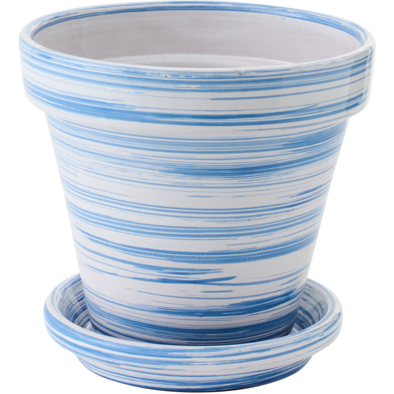 CACHEPOT CÉRAMIQUE BL/BLA M (27x27x25cm) 