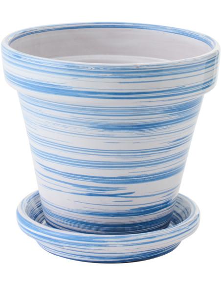 CACHEPOT CÉRAMIQUE BL/BLA M (27x27x25cm) 