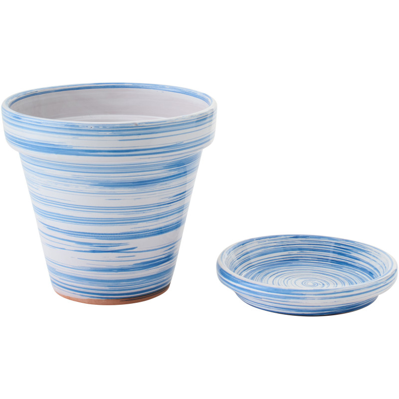 CACHEPOT CÉRAMIQUE BL/BLA M (27x27x25cm) 