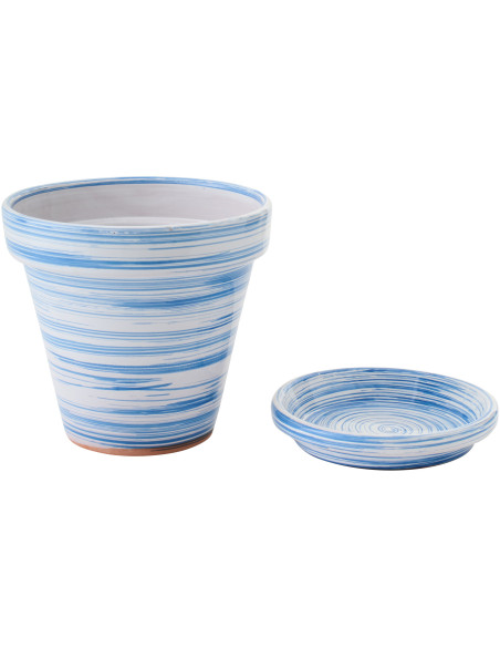 CACHEPOT CÉRAMIQUE BL/BLA M (27x27x25cm) 