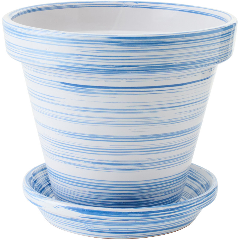 CACHEPOT CÉRAMIQUE BL/BLA L (35x35x33cm) 