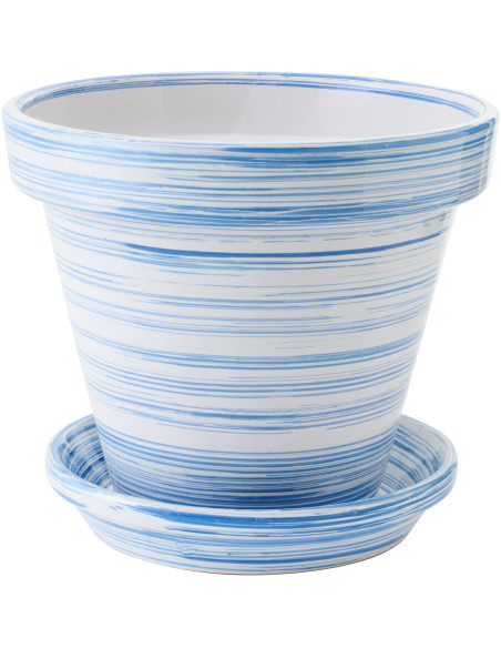 CACHEPOT CÉRAMIQUE BL/BLA L (35x35x33cm) 