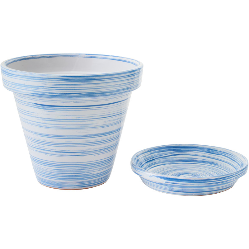 CACHEPOT CÉRAMIQUE BL/BLA L (35x35x33cm) 