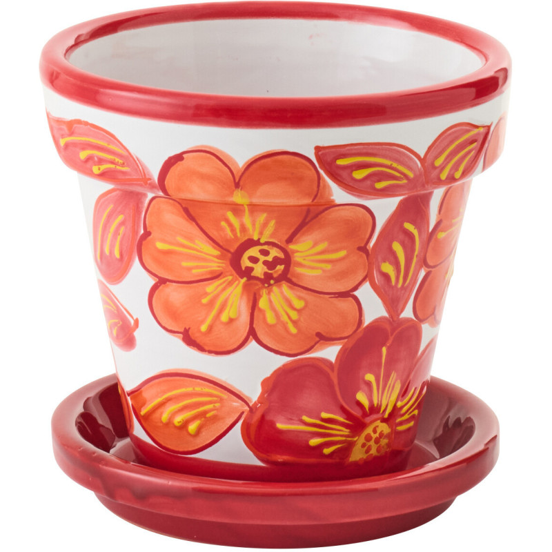 CACHEPOT CÉRAMIQUE OR/BLA S (21x21x19cm) 