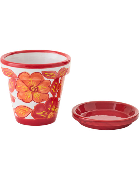 CACHEPOT CÉRAMIQUE OR/BLA S (21x21x19cm) 