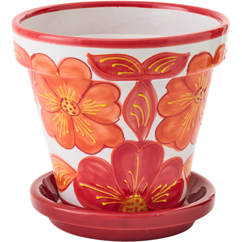 CACHEPOT CÉRAMIQUE OR/BLA M (27x27x25cm) 