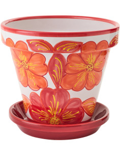 CACHEPOT CÉRAMIQUE OR/BLA L (35x35x33cm) 