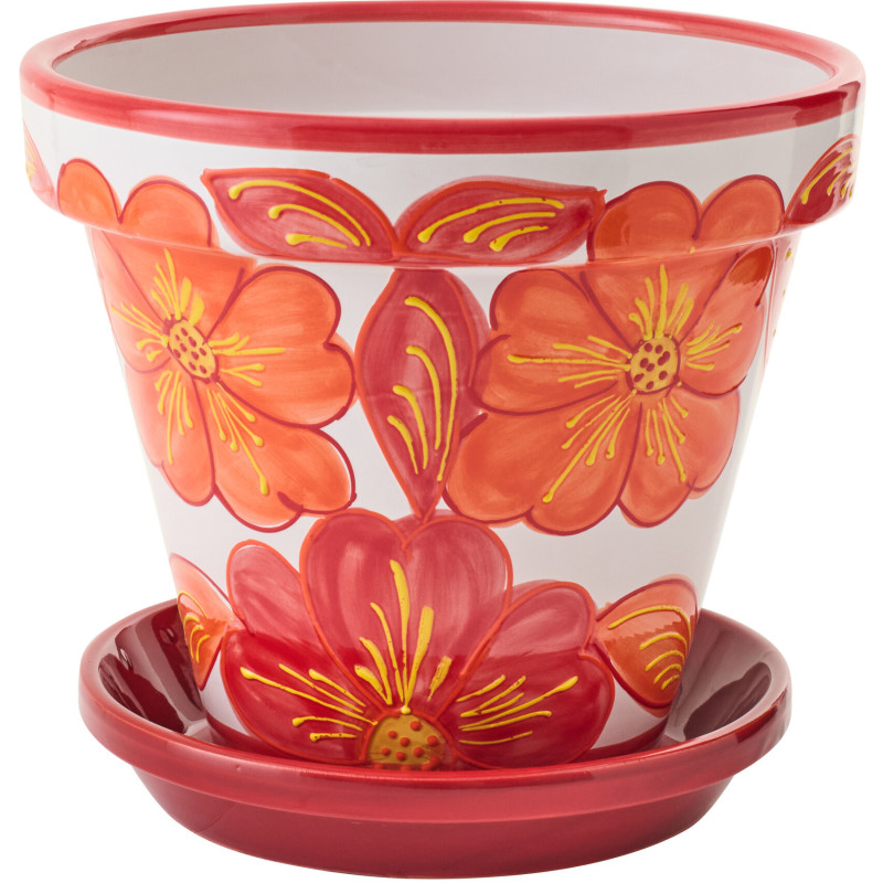 CACHEPOT CÉRAMIQUE OR/BLA L (35x35x33cm) 