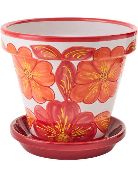 CACHEPOT CÉRAMIQUE OR/BLA L (35x35x33cm) 