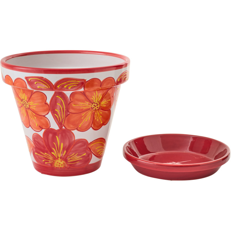 CACHEPOT CÉRAMIQUE OR/BLA L (35x35x33cm) 