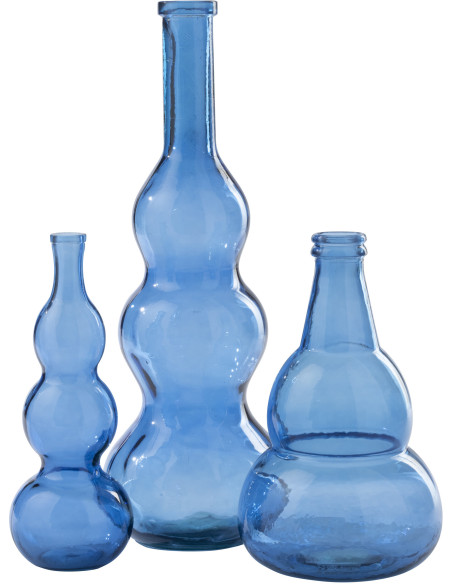 VASE VERRE BLEU (26,5x26,5x75cm) 