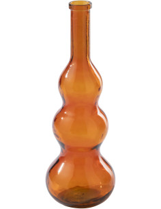 VASE VERRE ORANGE FONCÉ (26,5x26,5x75cm) 