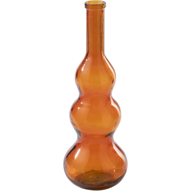 VASE VERRE ORANGE FONCÉ (26,5x26,5x75cm) 