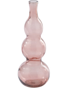 VASE VERRE ROSE SAUMON (17x17x48cm) 