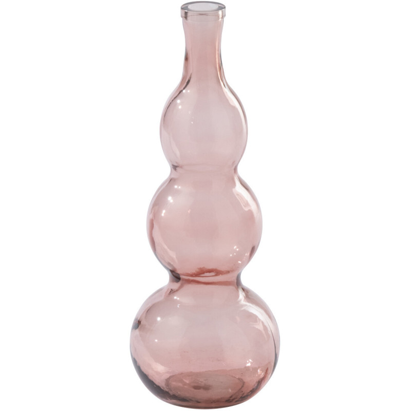 VASE VERRE ROSE SAUMON (17x17x48cm) 
