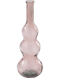 VASE VERRE ROSE SAUMON (26,5x26,5x75cm) 